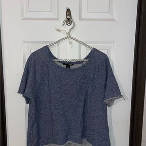 Victoria's Secret Boxy Crop Blue Tee